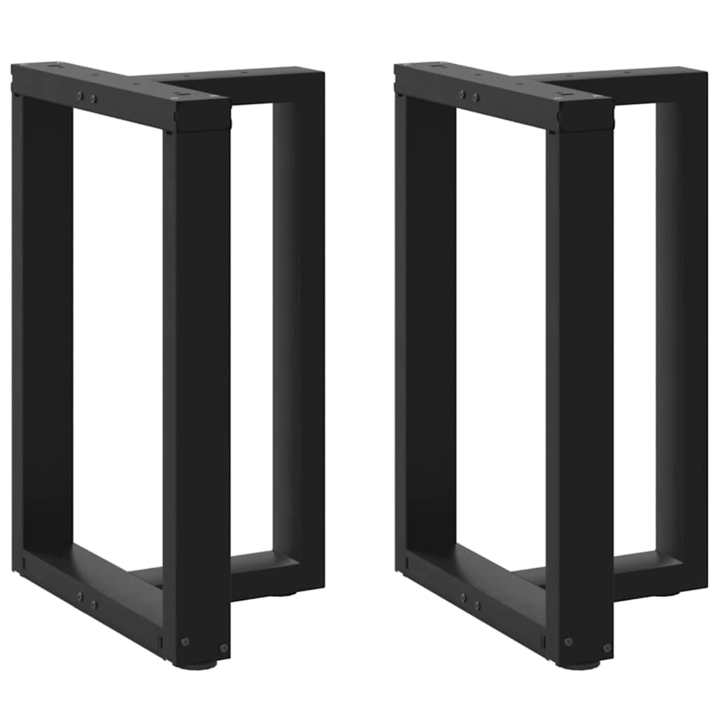 Pés de mesa de jantar em forma de t, 2 peças, preto, 50x35x(72-73) cm, aço
