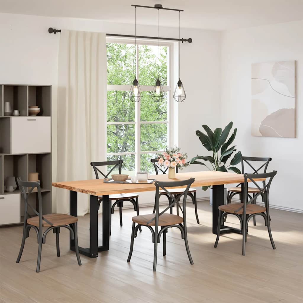 Pés de mesa de jantar em forma de t, 2 peças, preto, 50x35x(72-73) cm, aço