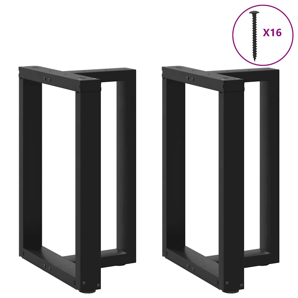 Pés de mesa de jantar em forma de t, 2 peças, preto, 50x35x(72-73) cm, aço