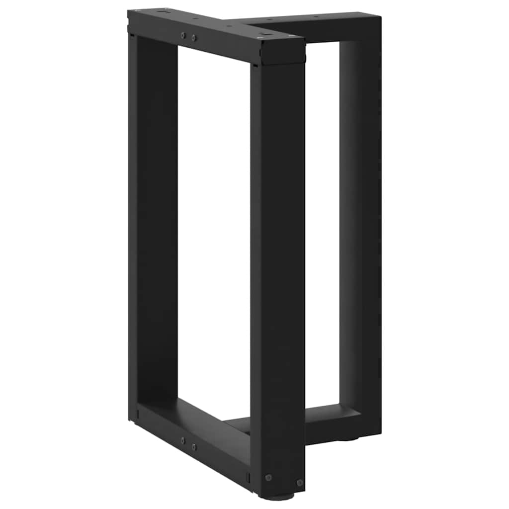 Pés de mesa de jantar em forma de t, 2 peças, preto, 50x35x(72-73) cm, aço