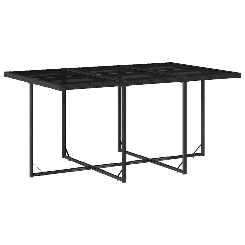 7 Pcs conjunto de jantar p/ jardim c/ almofadões vime PE preto