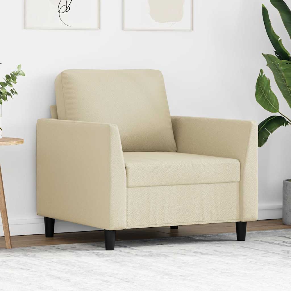 Poltrona 60 cm veludo cor creme