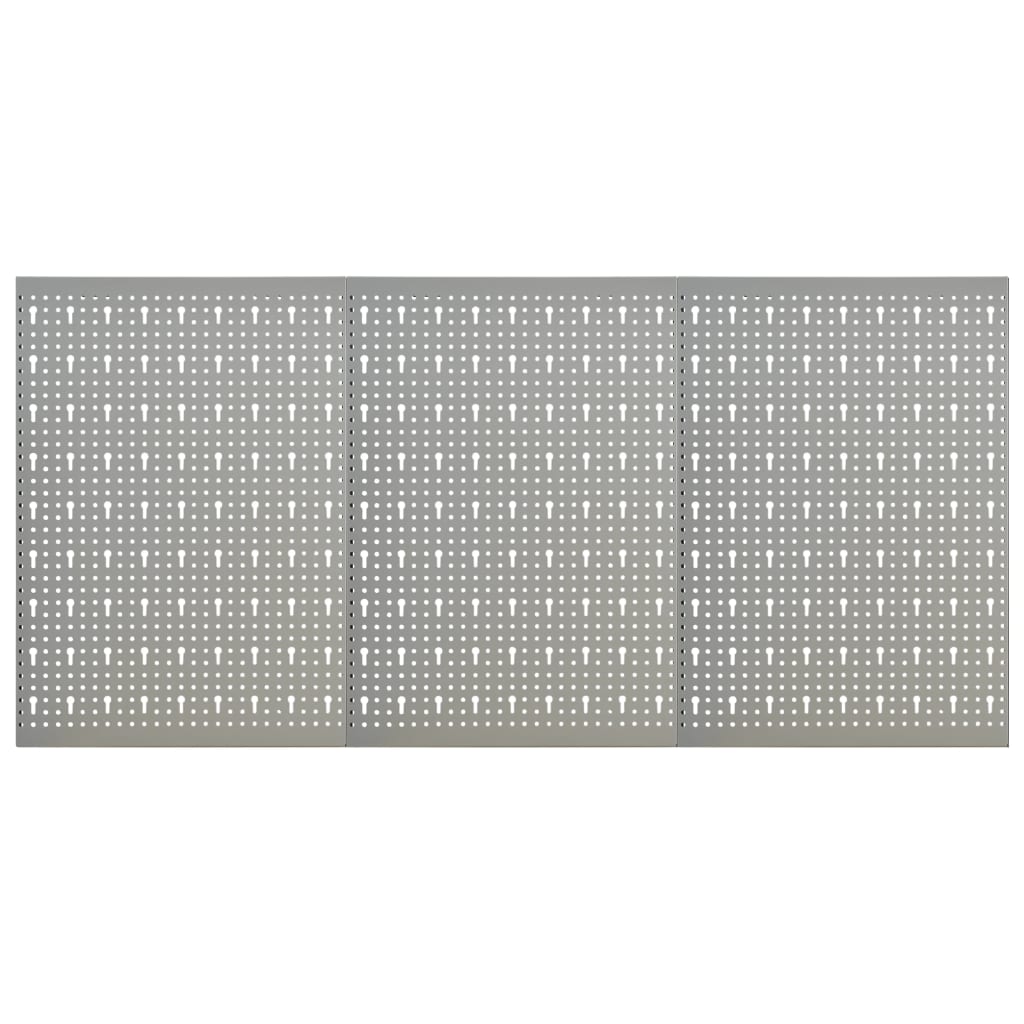 Placas perfuradas de parede 3 pcs 40x58 cm aço
