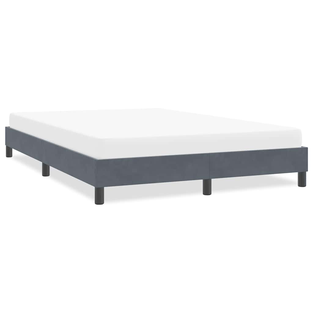 Estrutura de cama sem colchão 160x220 cm veludo cinza escuro
