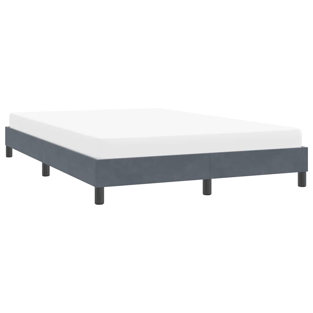 Estrutura de cama sem colchão 160x220 cm veludo cinza escuro