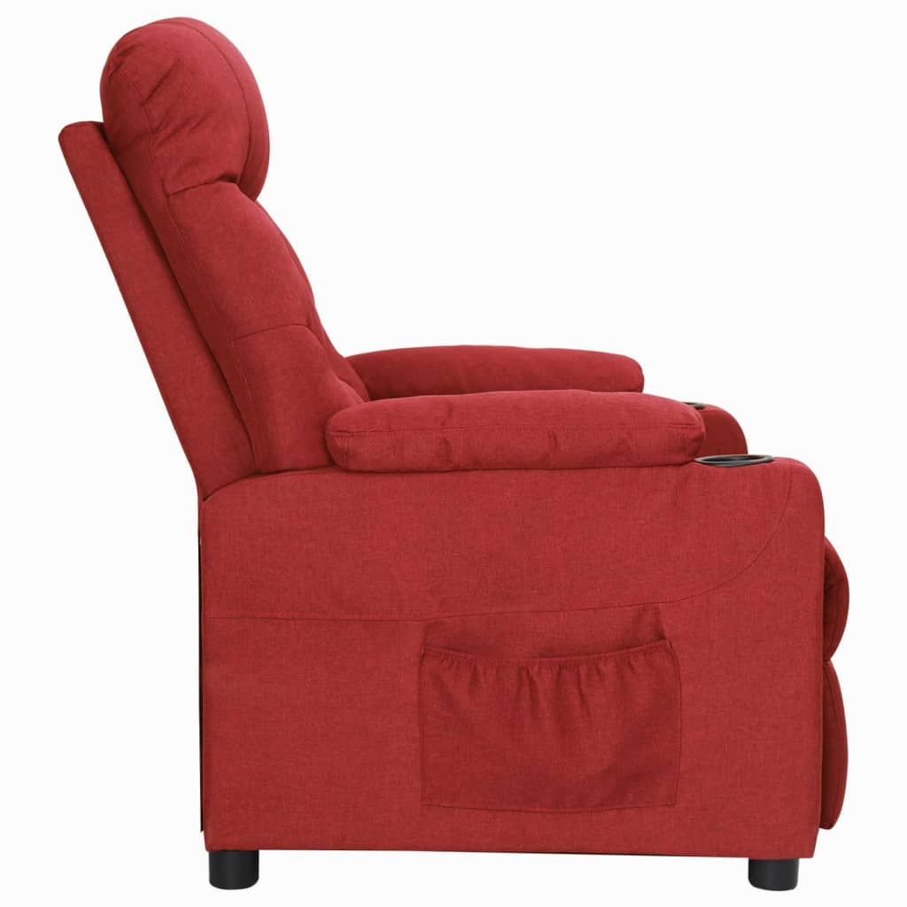 Poltrona reclinável tecido vermelho tinto