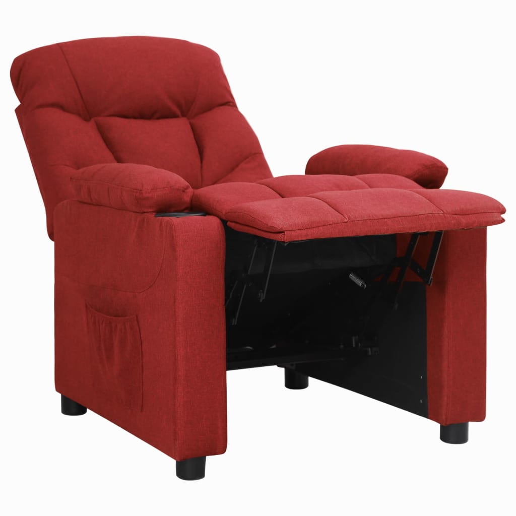 Poltrona reclinável tecido vermelho tinto