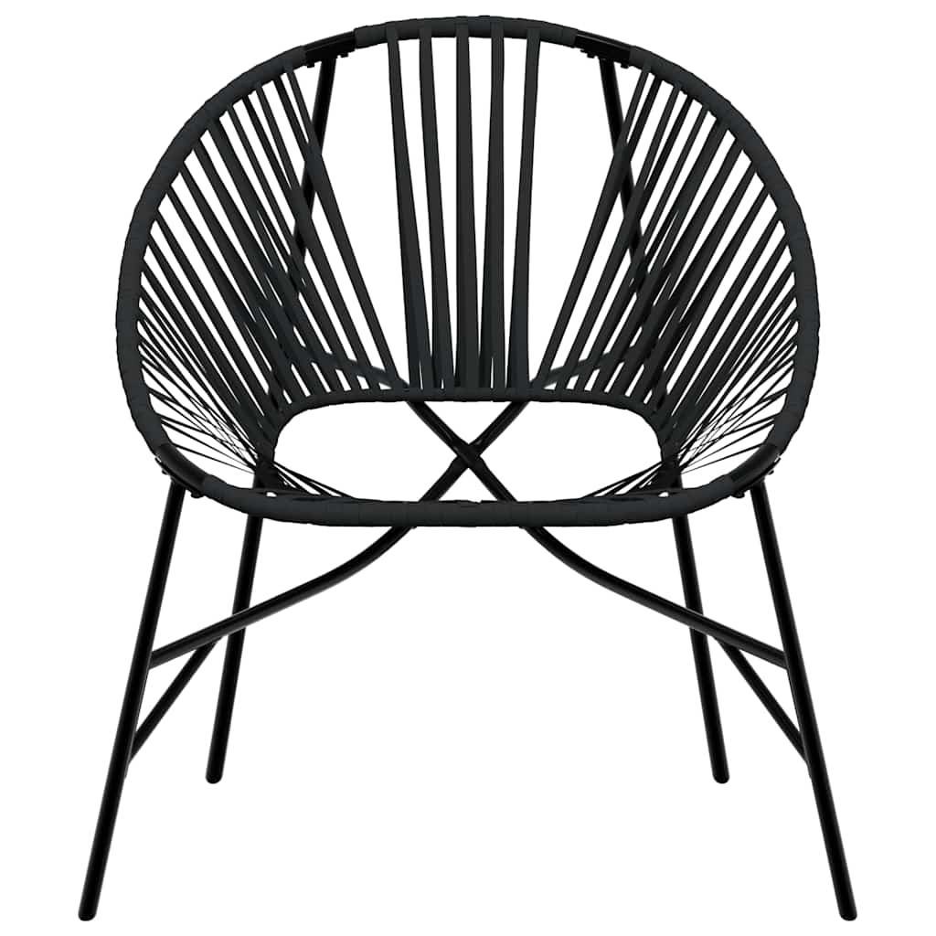 Cadeira de jardim em forma de ovo vime PE preto
