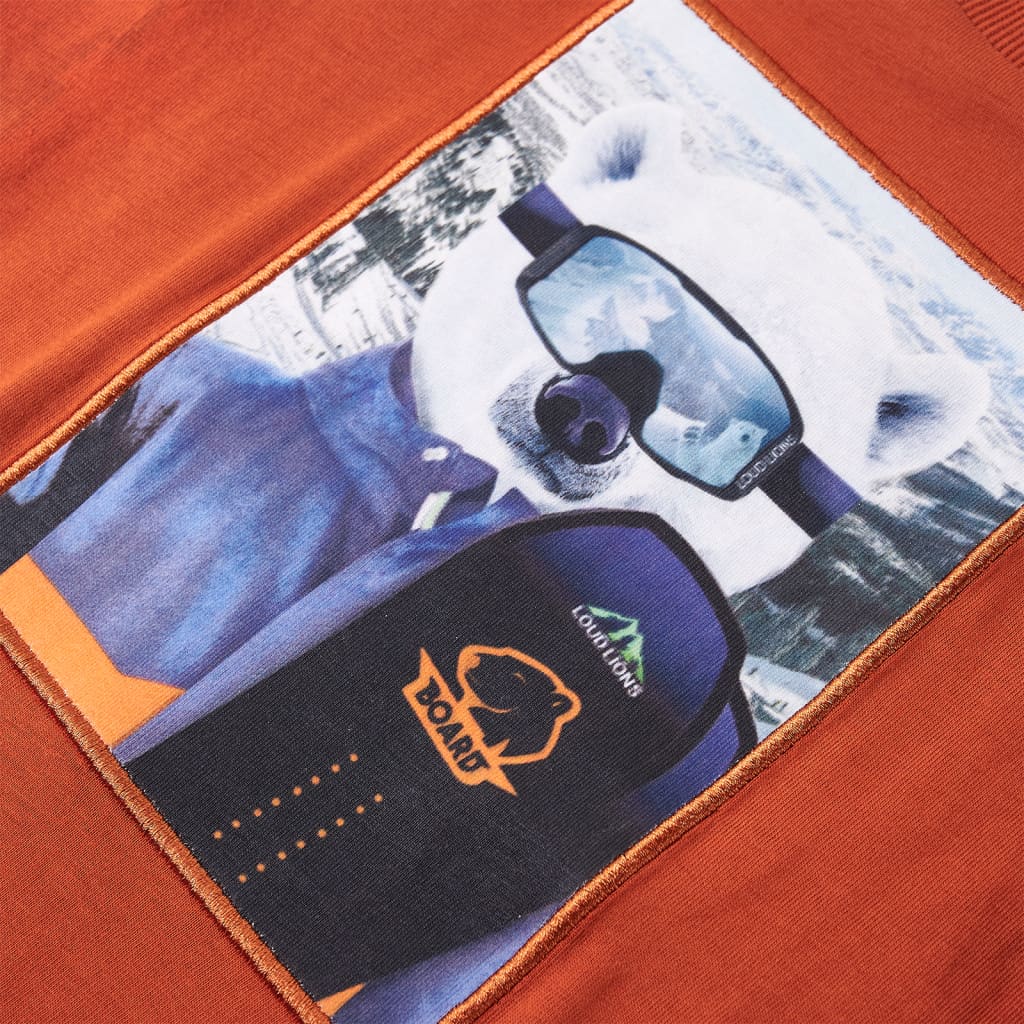 T-shirt de manga comprida para criança ferrugem-claro 116
