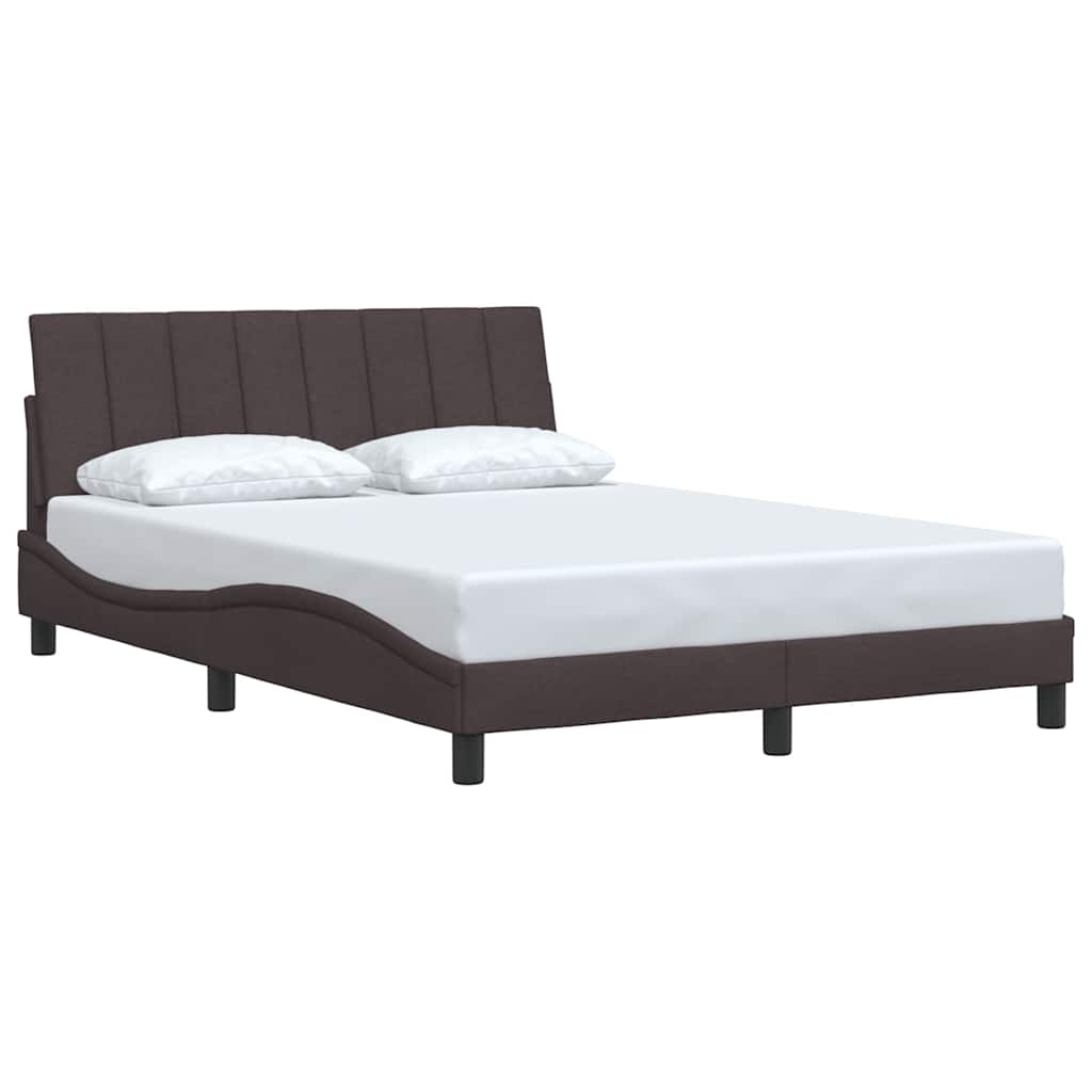 Estrutura de cama sem colchão hanko 120x200 cm tecido castanho-escuro