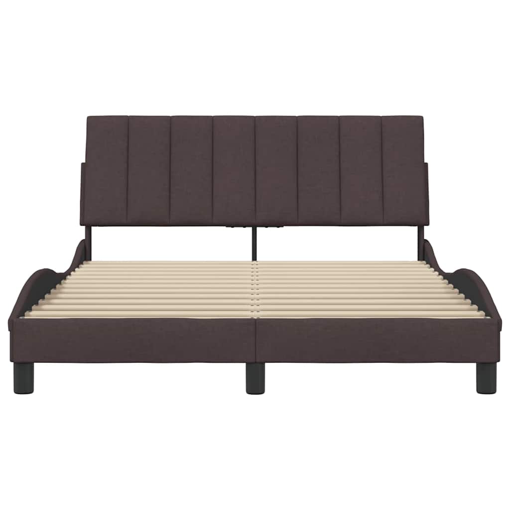 Estrutura de cama sem colchão hanko 120x200 cm tecido castanho-escuro