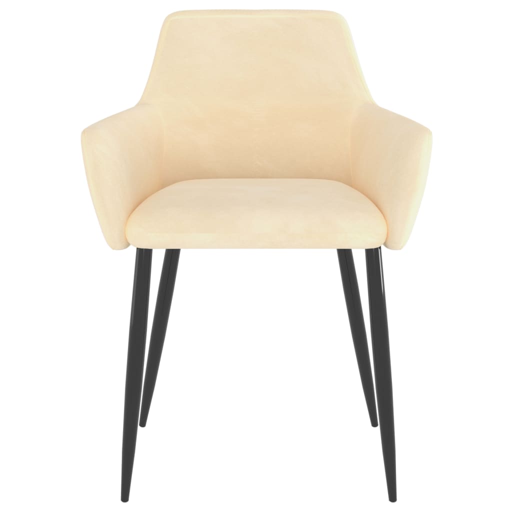 Cadeiras de jantar 2 pcs veludo cor creme