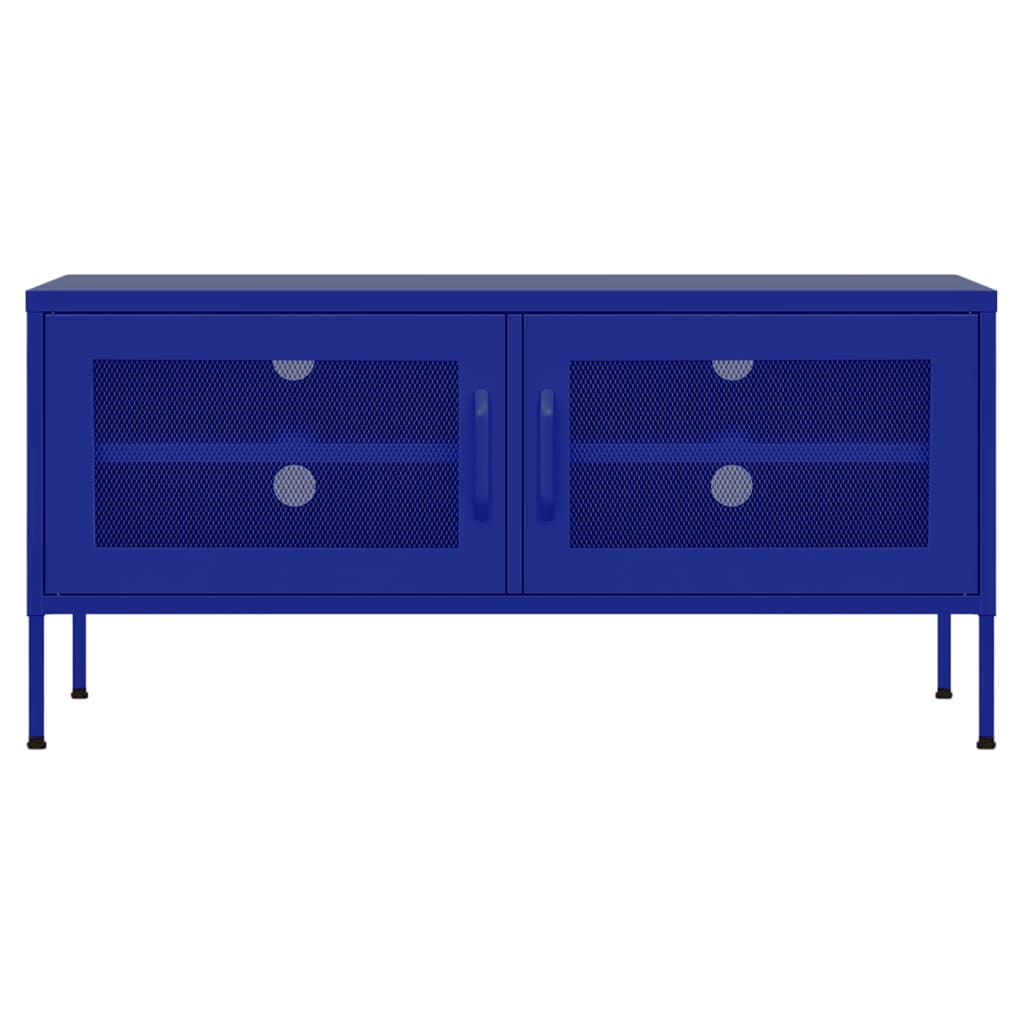 Móvel de TV aço 105x35x50 cm azul-marinho