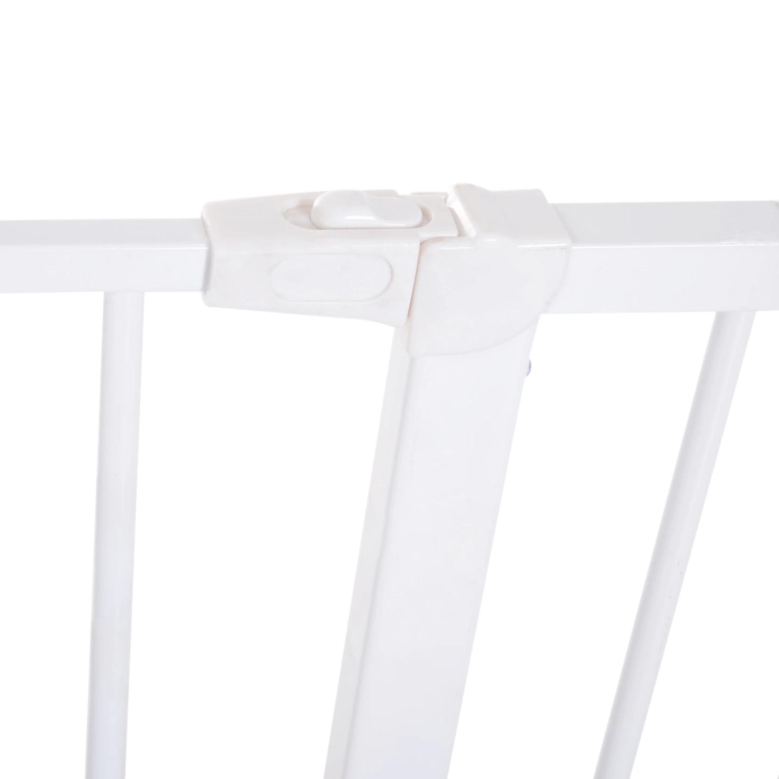 Barreira de segurança para animais de estimação extensível para escadas e portas barreira de segurança para cães 76-107x76 cm branco