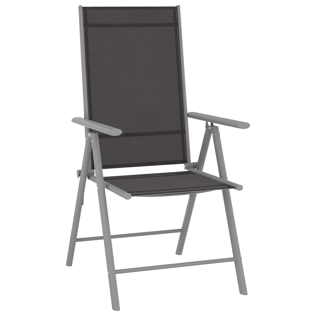 7 Pcs conjunto de jantar para jardim alumínio prateado e preto