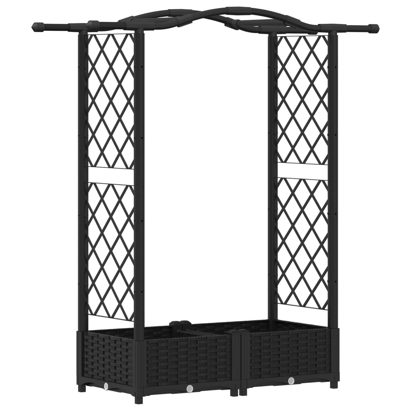 Cama elevada com treliça e telhado preto 124 x 40 x 123 cm PP