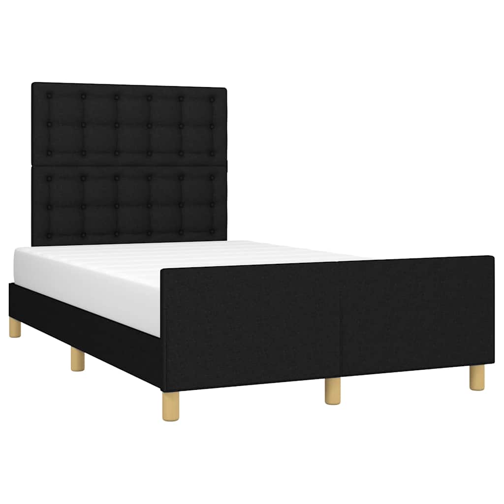 Estrutura de cama sem colchão preto 120x190 cm tecido