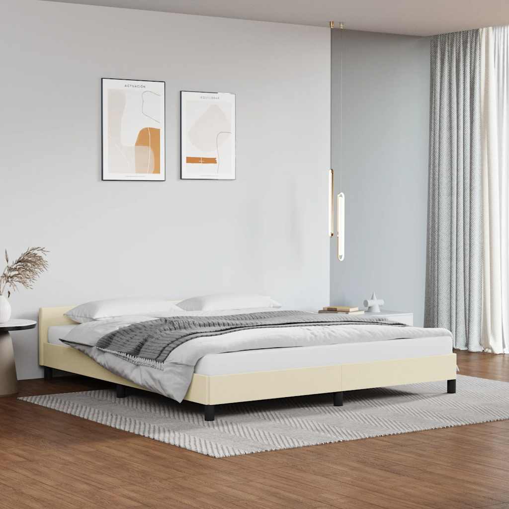Estrutura cama c/ cabeceira sem colchão 180x200 cm creme