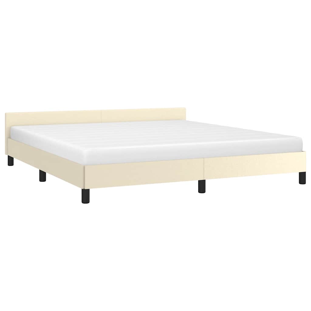 Estrutura cama c/ cabeceira sem colchão 180x200 cm creme