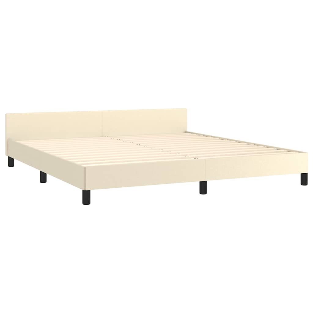 Estrutura cama c/ cabeceira sem colchão 180x200 cm creme