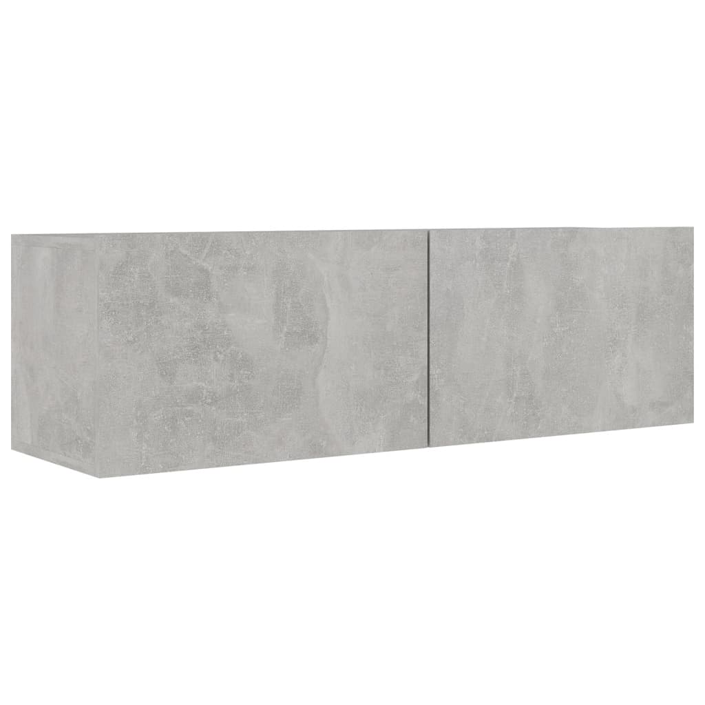 4 Pcs conjunto de móveis de TV derivados madeira cinza cimento