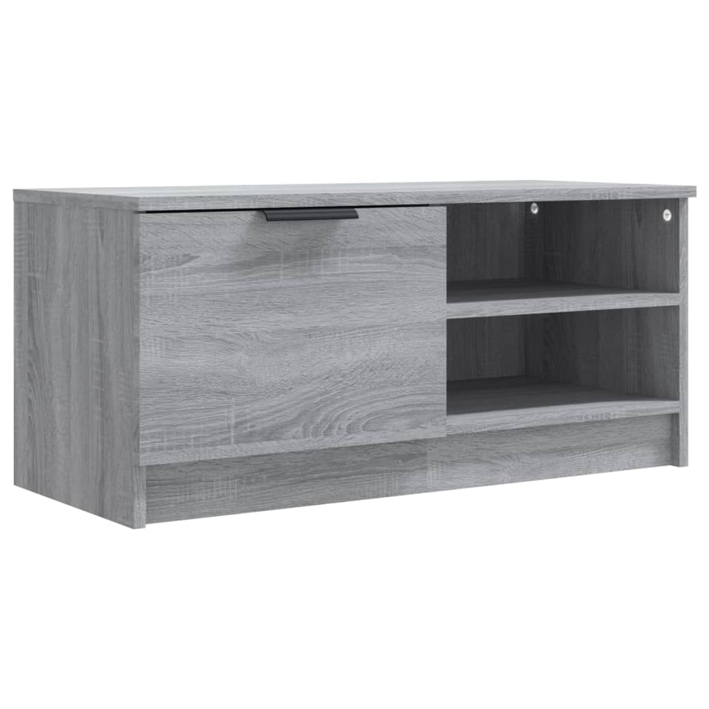 Móvel p/ TV 80x35x36,5cm madeira processada cor sonoma cinzento