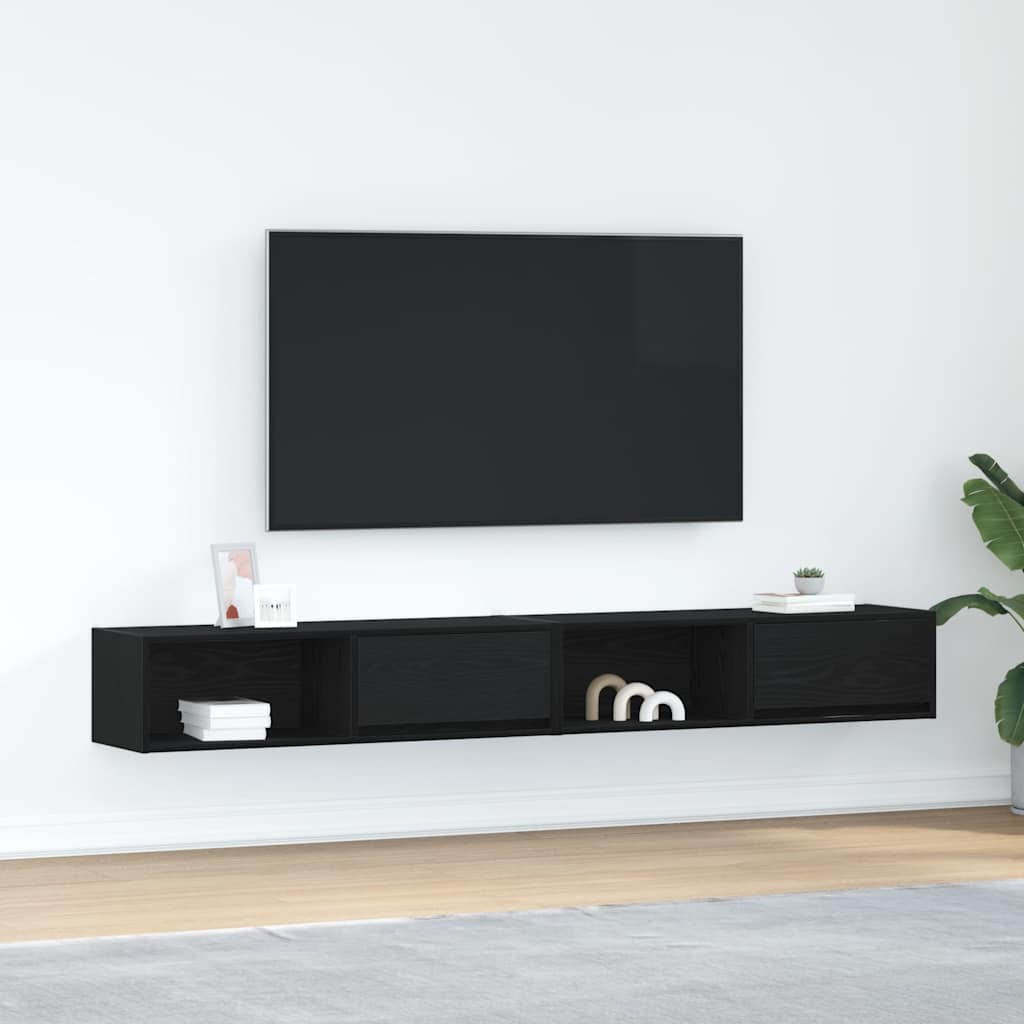 Móveis de TV 2pcs 100x31x25,5cm deriv. madeira carvalho preto