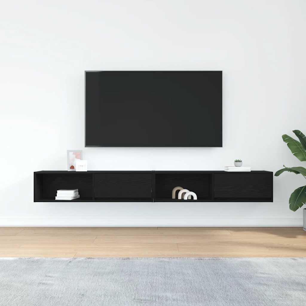 Móveis de TV 2pcs 100x31x25,5cm deriv. madeira carvalho preto