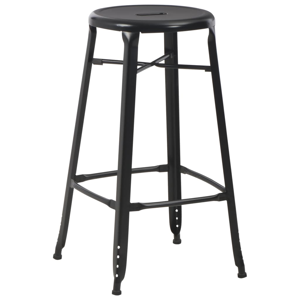 Bancos de bar 2 pcs aço preto