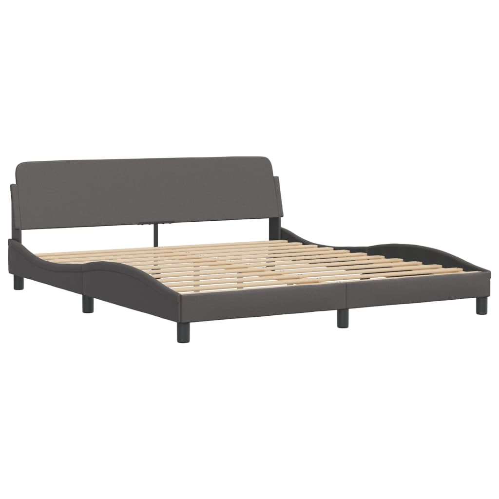Cama com colchão hvar 180x200 cm couro artificial cinza