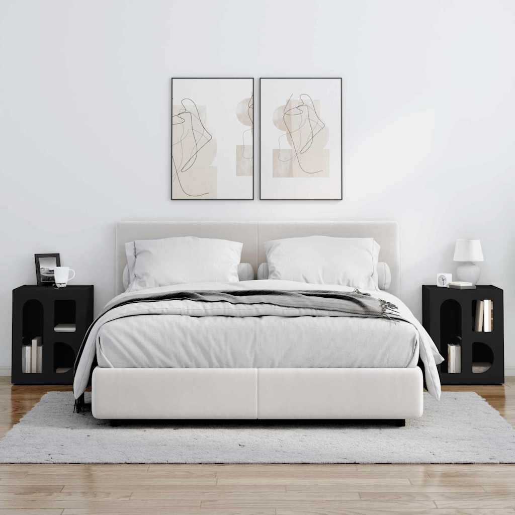 Mesa-de-cabeceira elst 2 unid. preto 40 x 35 x 50 cm