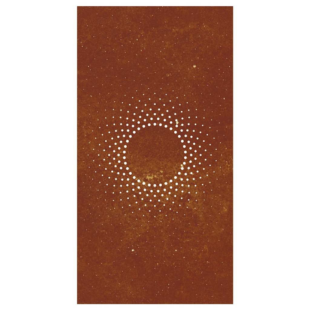 Decoração p/ muro de jardim 105x55 cm aço corten design sol