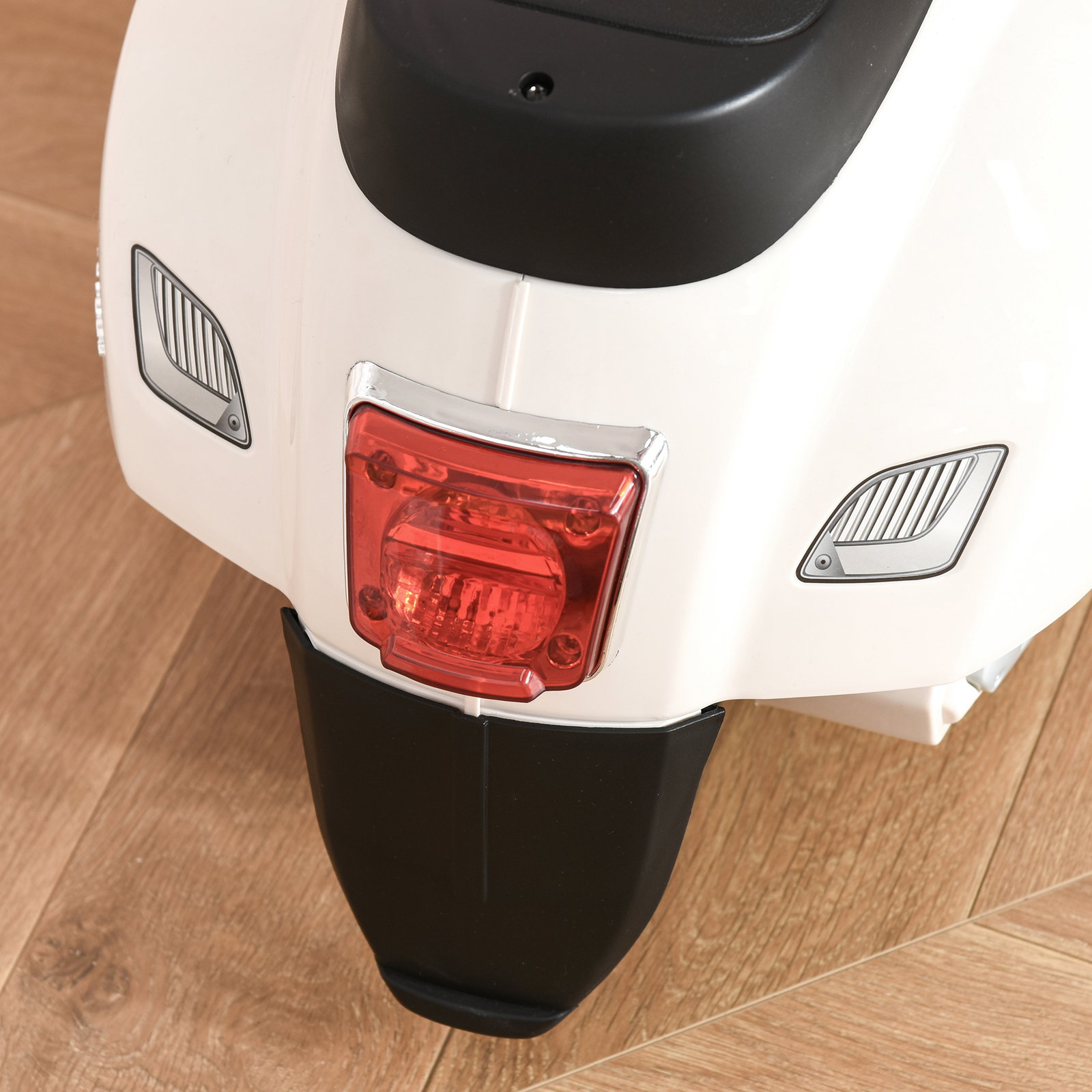 Mota Elétrica Vespa para Crianças com Farol e Buzina 66,5x38x52 cm Branco