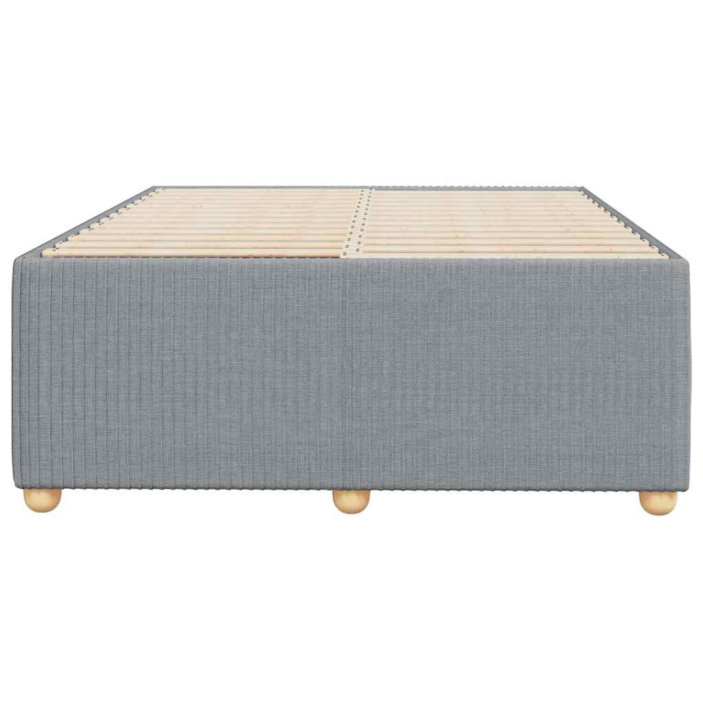 Estrutura de cama sem colchão cinza claro tecido