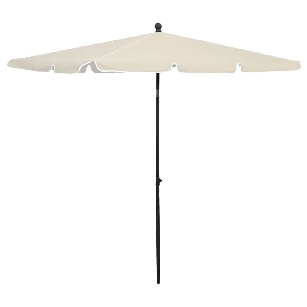 Guarda-sol de jardim com mastro 210x140 cm cor areia