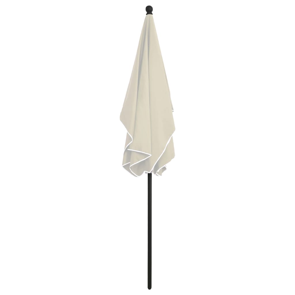 Guarda-sol de jardim com mastro 210x140 cm cor areia