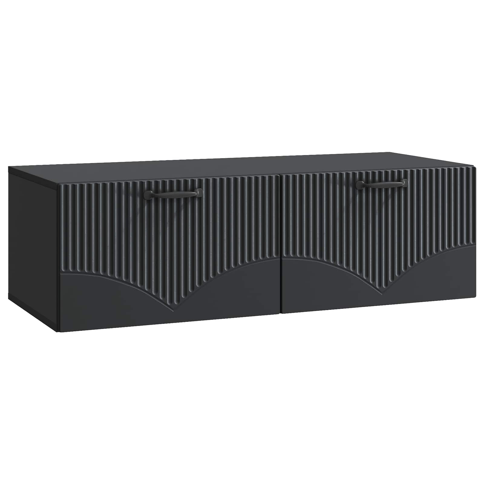 Gabinete de TV de parede preto 98 x 41 x 30 cm