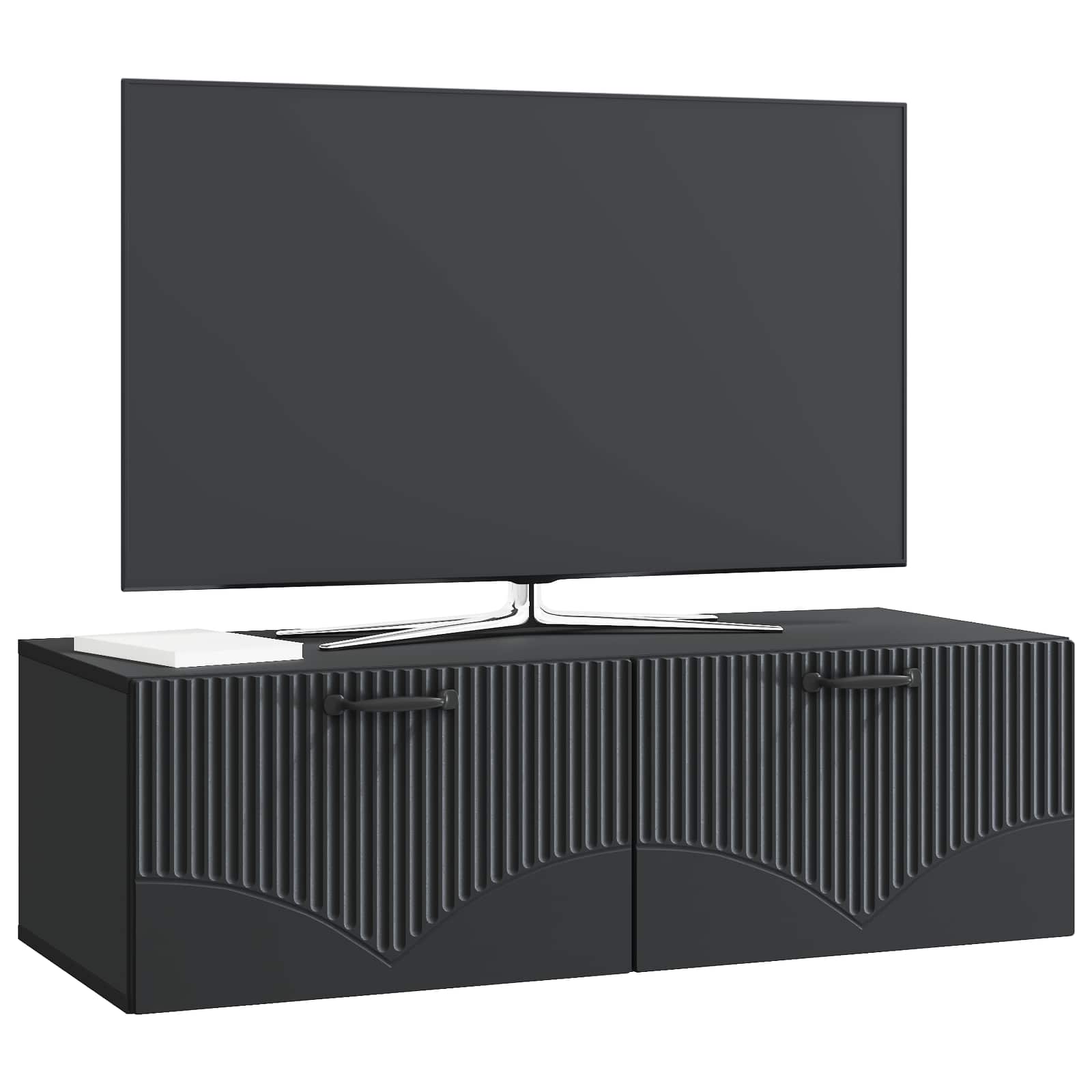 Gabinete de TV de parede preto 98 x 41 x 30 cm
