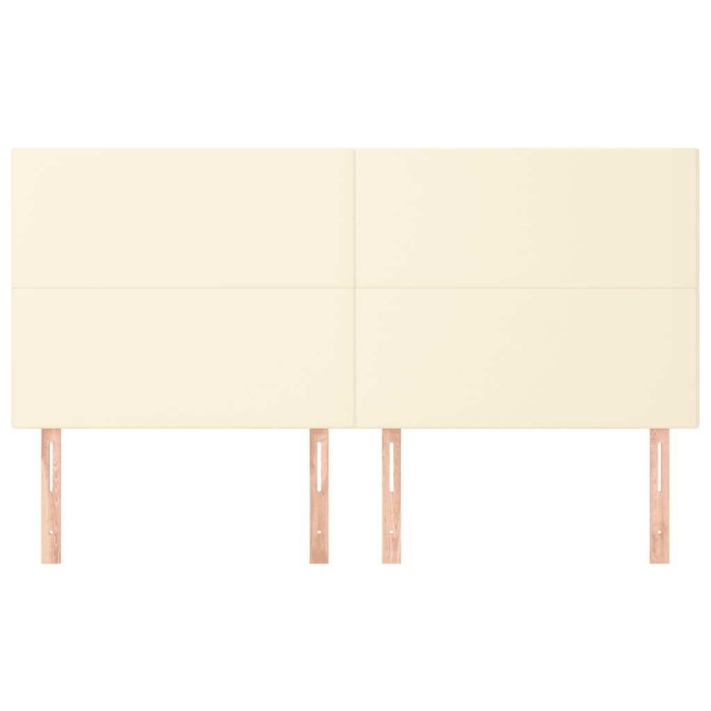 Cabeceira creme 160x5x118/128 cm couro sintético