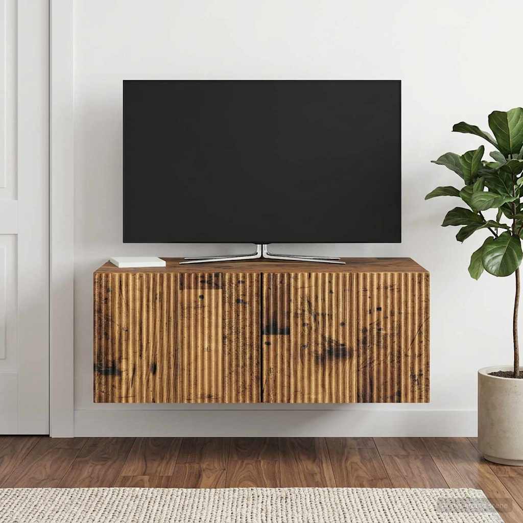 Gabinete de TV de parede madeira antiga 78,5 x 41 x 30 cm