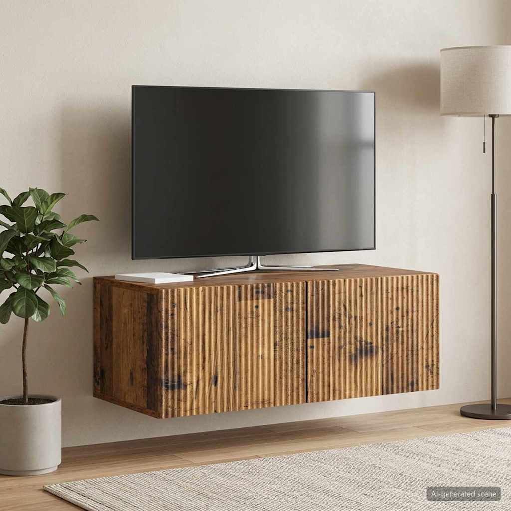 Gabinete de TV de parede madeira antiga 78,5 x 41 x 30 cm