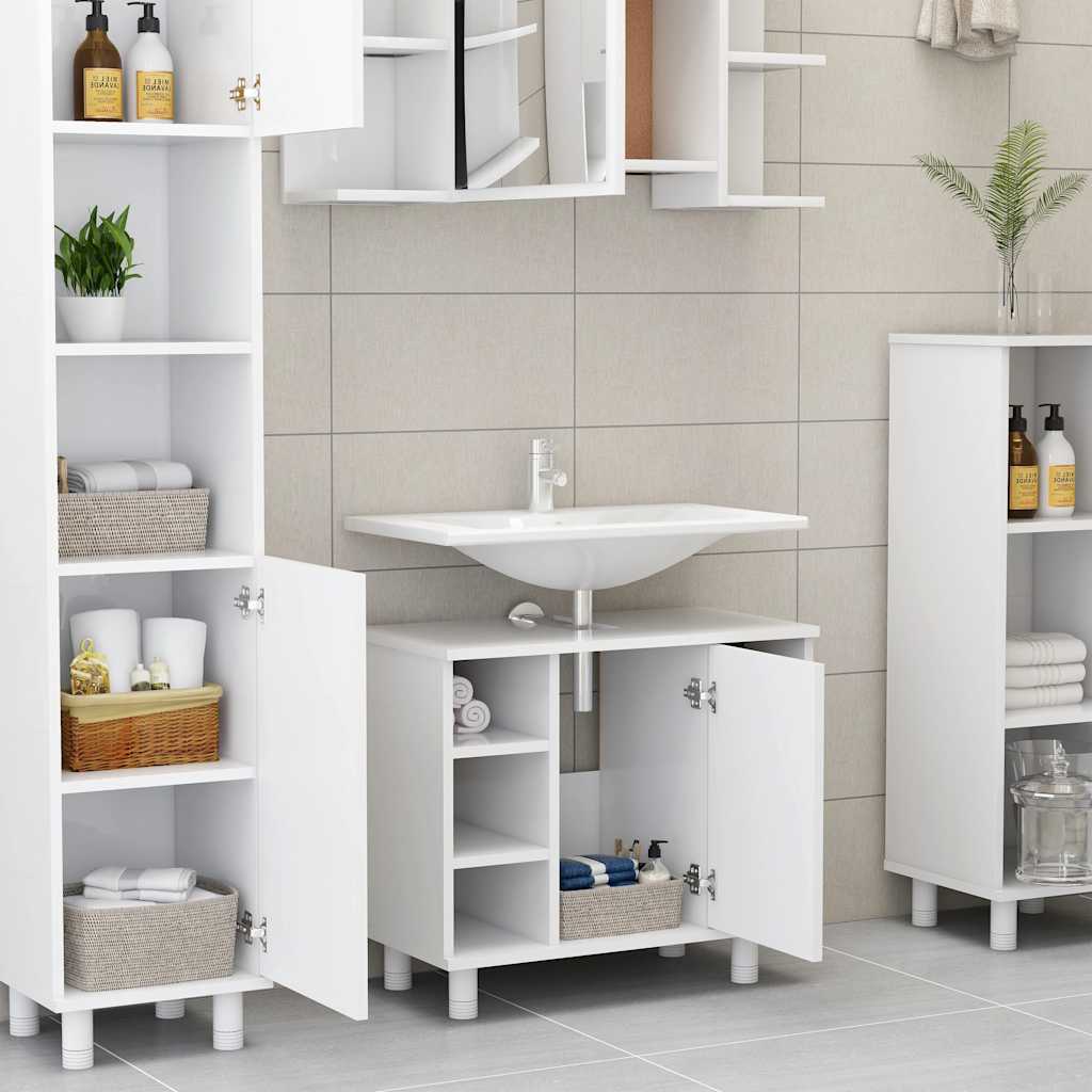 Armário de casa de banho 60x32x53,5 cm derivados madeira branco