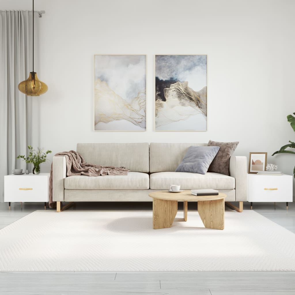 Mesas de centro 2 pcs 50x50x40 cm branco brilhante