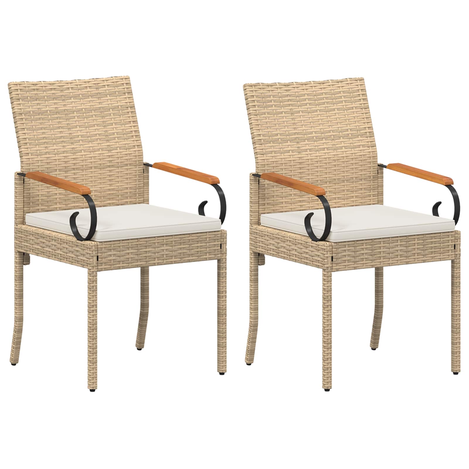 Cadeiras de jardim 2 unid. bege e branco creme