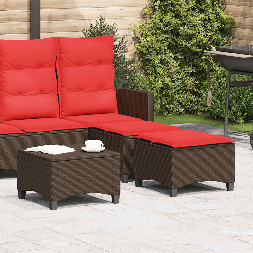 Bancos jardim com almofadas 2 unid 55x55x36 cm vime PE castanho