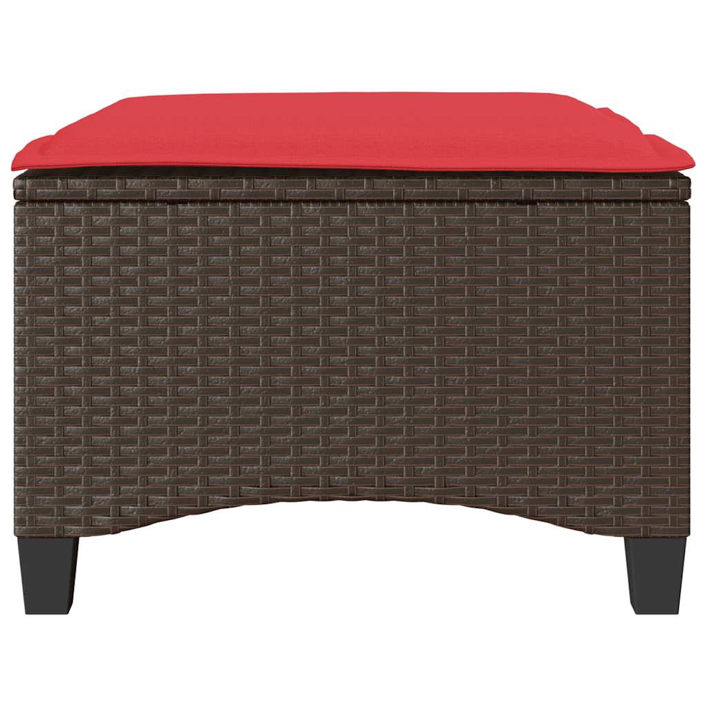 Bancos jardim com almofadas 2 unid 55x55x36 cm vime PE castanho