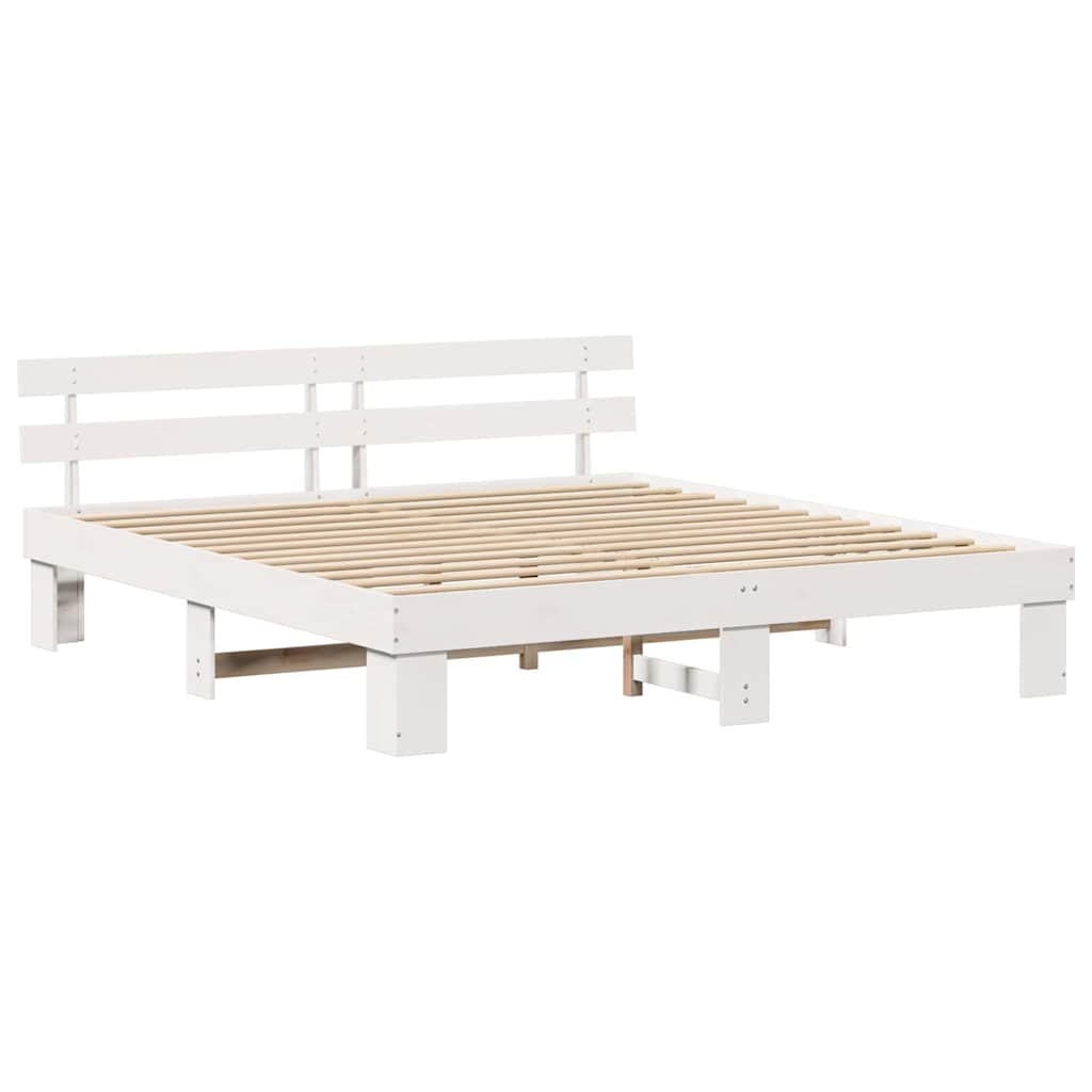 Estrutura da cama com cabeceira branco 180 x 200 cm