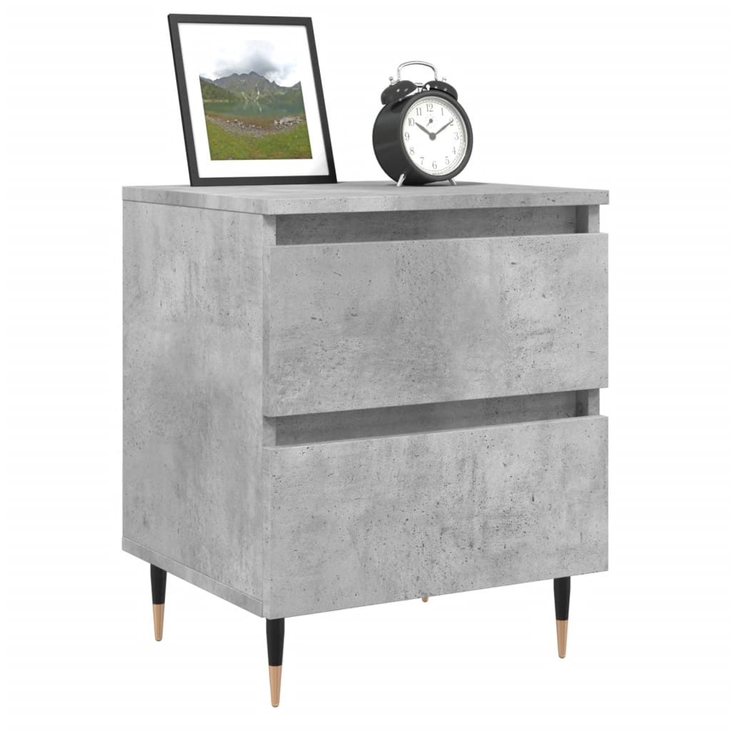 Mesa de cabeceira 40x35x50cm derivados madeira cinzento cimento
