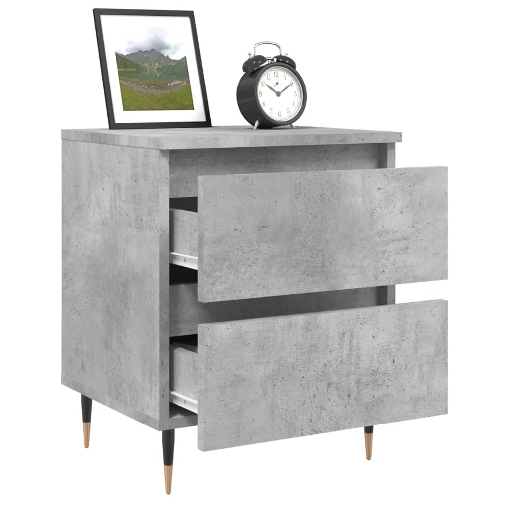 Mesa de cabeceira 40x35x50cm derivados madeira cinzento cimento