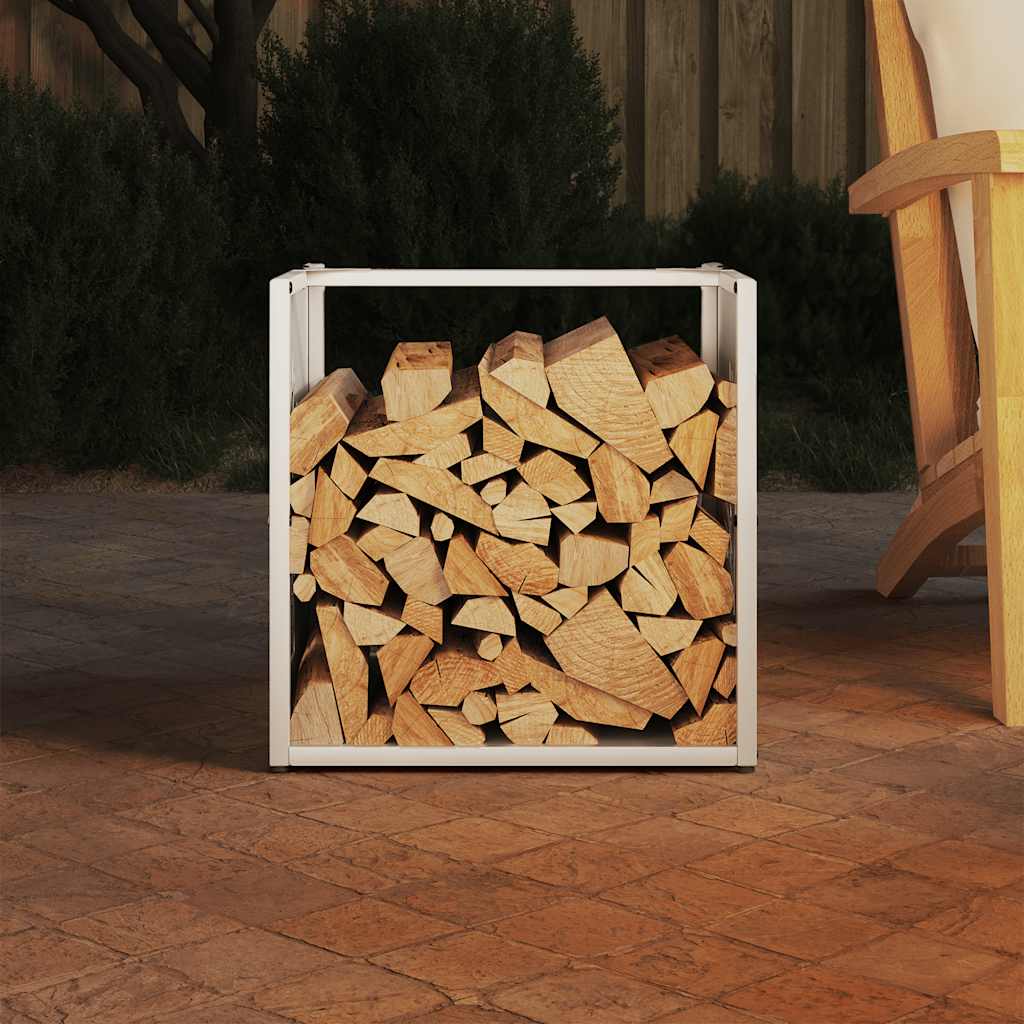 Suporte para lenha 40x40x40 cm aço laminado a frio branco